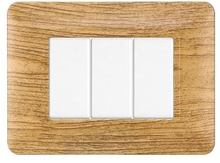 PLACCHE IN TECNOPOLIMERO, COMPATIBILE CON BTICINO MATIX, 3 MODULI/POSTI, COLORE LEGNO SCURO, ALTA QUALITA', DESIGN ELEGANTE E MODERNO, PER INTERRUTTORI/PRESE, SERIE CIVILE