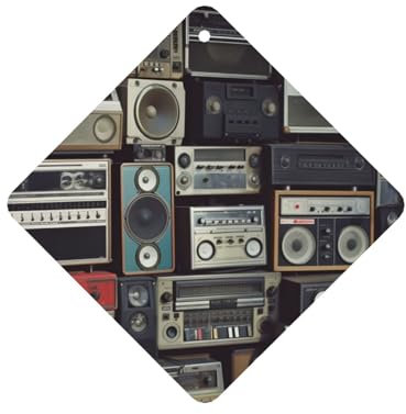 6 Pcs Car Air Fresheners Hanging Fragrance Scented Cards Car Aromatherapy Tablets Vintage Wall of Radio Boombox Car Interior Mirror Pendant Gifts for Women Men