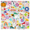 100Pcs Colourful Cute Stickers, Waterproof Kawaii Stickers Aesthetic Personalised Vinyl Sticker, Cartoon Water Bottle Sticker for Laptop, Skateboard, Scrapbook, Luggage, Car Decals, Suitcase, Guitar