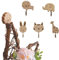 COZERI 5Pcs haken kinderzimmer,kleiderhaken kinder,Holz Tier Wandhaken, garderobe Kinder Gaderobe Haken, Katzen, Löwen, Kaninchen, Giraffen, Elefantenform