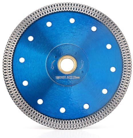 Solidure Disque à tronçonner diamanté, extra fin, 150 x 22,23 mm, Turbo, pour couper, meuler, granit, marbre, béton, carrelage