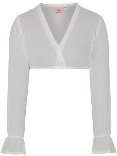 Spieth & Wensky Dirndlbluse Filomea aus Chiffon | V-Ausschnitt Langarm | Damen