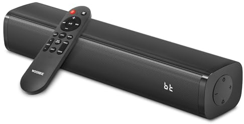 wogree 2.1ch Sound Bar for Smart TV with 6 Levels Voice Enhancement, Built-in Subwoofer, 16 Inches Bluetooth 5.3 TV Soundbar Speakers with ARC/Optical/AUX/USB Connection