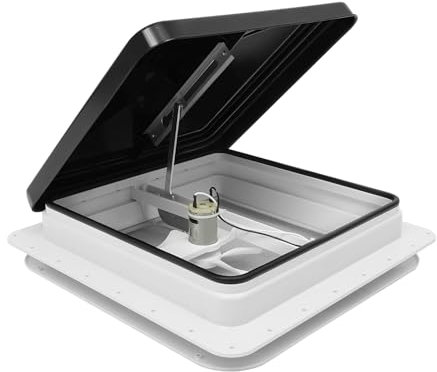 Fenêtre de toit pour camping-car, 42 x 42 cm, capot de toit avec brise-vue et pales de ventilation, pour caravane, camping-car