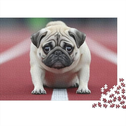 Mops 1000 Teile Puzzles Puzzles Für Erwachsene Pädagogisches Spiel Herausforderung Heimdekoration Geschenke Schöne Geschenkidee 1000pcs (75x50cm)