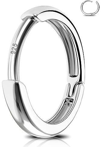 Jewseen Scharniersegment-Clicker-Knorpelohrring Helix-Creolen-Ohrring 925er Sterlingsilber Huggie Hoop Ohrring 20G Septum-Ring