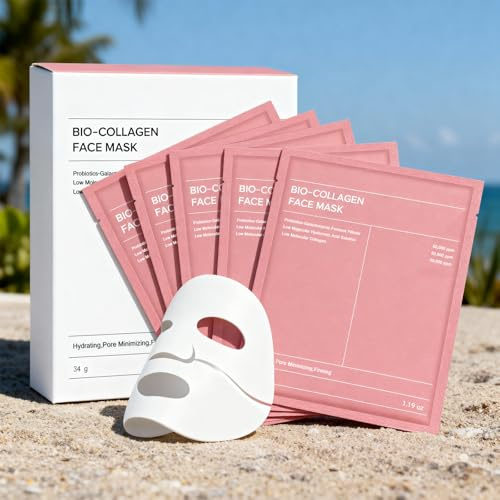 Bio Collagen Overnight Hydrogel Mask - Face Mask for Glass Skin, 5 Pcs - Deep Hydration & Anti-Aging Night Treatment