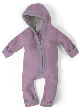 Ehrenkind® WALKOVERALL | Baby Wollwalk-Overalls aus Merino Schurwolle mit Reißverschluss | Walk Wolle Woll-Anzug für Kleinkind und Baby | Flieder Gr. 98-104