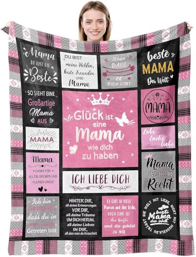 Geschenk für Mama Decke 150*200cm,Geschenke An Meine Beste Mama von Sohn Tochter Geburtstag Weihnachtens Geschenk Kuscheldecke,Mama/Mutter Super Weiche Flanelldecke Wohndecke Schlafdecke Geschenkideen