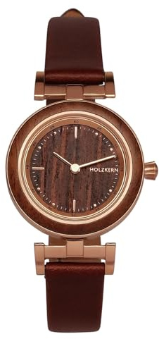 HOLZKERN Damenuhr Quarz Harriet Walnuss/Ahorn 9010631017415 | edle Armbanduhr für Frauen,