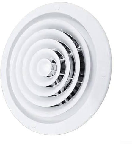 Honseadek Rejilla de ventilación redonda de plástico ABS para salida de aire acondicionado central de 270-300 mm, color blanco