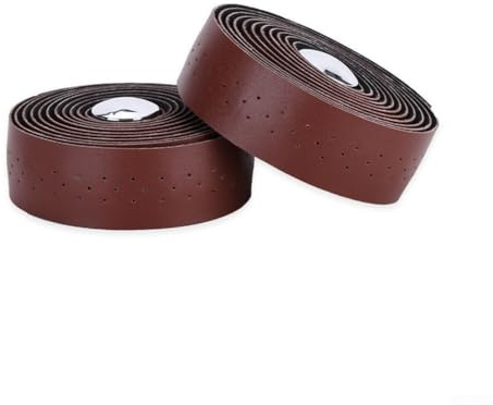 babominimer Lenkerband aus PU-Leder, rutschfest, stoßdämpfend, atmungsaktiv, schweißabsorbierend, 2150 mm lang, konische Kanten, kompatibel mit (braun)