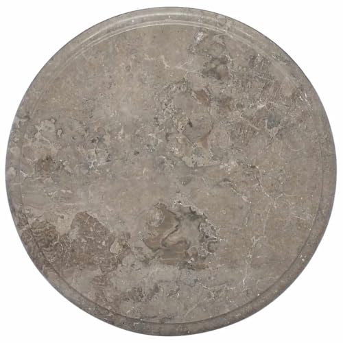 QJBSAVVA Marmor Tischplatte Grau Ø40x2,5 cm, runde Tischplatte aus Naturstein, robust & pflegeleicht, Modernes Design für Esstisch, Couchtisch, Gartentisch, Bistro-Tisch Outdoor und Küche