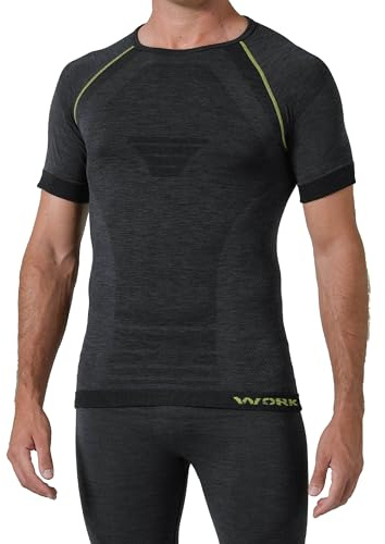 NOLOGO KATIACALZE Thermo Compression Shirt Kurzarm Herren Merino - Thermounterwäsche Herren, Arbeitskleidung, Technisch, Dehnbar, Nahtlos, Atmungsaktiv - Made in Italy