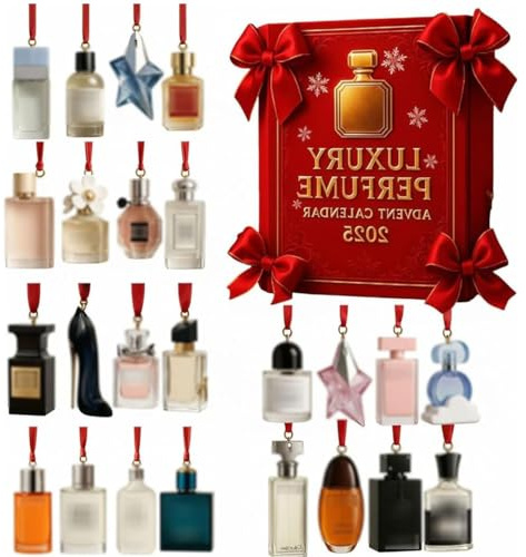 Luxus Parfüm Adventskalender 2025, 24-Tage-Parfüm-Display Geschenkset, 24 Tage Designer Düfte für Frauen & Männer, Premium Holiday Countdown Geschenke Set