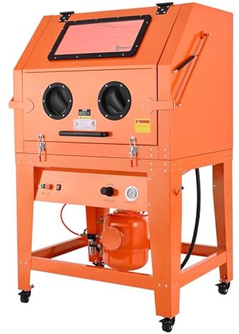 VEVOR Cabine de Sablage 926 L en Acier sur Roues Capacité de Trémie à Sable 121 L avec Réservoir sous Pression, Système de Collecte de Poussière, pour Finition de Surface de Pièces Surdimensionnées