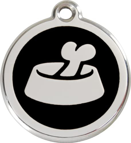 Red Dingo Hundemarke Futternapf inklusive Gravur (S, schwarz)