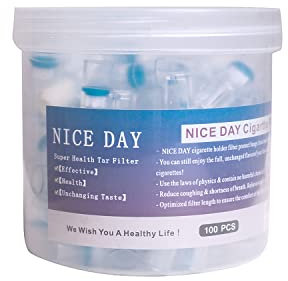 New Cigarette Filters, Disposable Super Clean Reduces Tar Tobacco Filter Tip Mouthpiece (100 pcs)