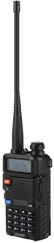 Walkie Talkie Professionale, 5W UV-5R VHF Portatile UHF Dual Band Display LCD Walkie Talkie, Ricetrasmettitore Radio 128 Canali di Memoria con LED Torcia Nero