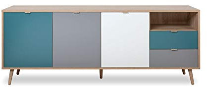 Newfurn Kommode Sonoma Eiche Sideboard Modern - 180x71x40 cm (BxHxT) - Highboard Anrichte Skandinavisches Design - [Jona.Seven] Wohnzimmer Schlafzimmer Flur Esszimmer