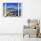 LuxHomeDecor Quadro Finestra su Napoli 100x75 cm Stampa su Tela con Telaio in Legno Arredamento Arte Arredo Moderno