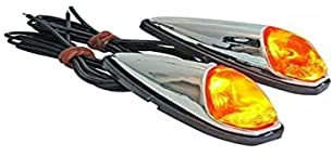 cyclingcolors 2X Blinker VERKLEIDUNGS Tropfen Chrom ORANGE Birne Motorrad Moped MOFA Roller