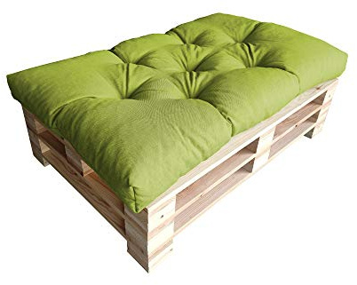 chilly pilley Palettenauflage Schaumflocken palettenkissen Palettenpolster Palettenmöbel Palettensofa Rückenlehne Sitzkissen Seitenkissen Set (Sitzkissen 120 x 60 Grün)
