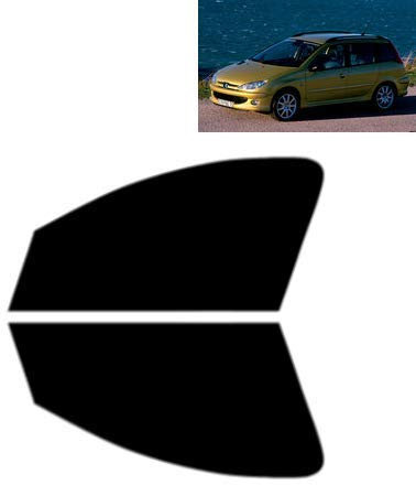 Passgenaue Tönungsfolie für-Peugeot 206 5-Türen Kombi 2002-2007 - Vordere Seitenscheiben (50% Hellschwarz)