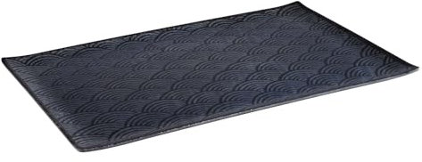 APS 84900 GN 1/1 Tablett DARK WAVE, 53 x 32,5 cm, Höhe 2 cm, Melamin, schwarz/Wellendekor