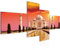 Runa Art Wandbilder Set XXL Taj Mahal Indien Wohnzimmer Schlafzimmer Rot 4 Teilig - Made in Germany - 600545a