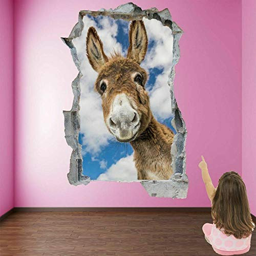 Wandtattoo Esel Nette lustige Tier Wandkunst Aufkleber Wandtattoo Kinderzimmer Dekor ET22