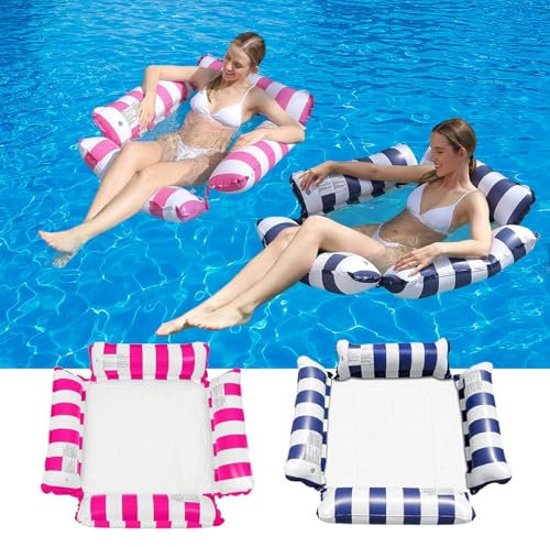 Hamac Gonflable Piscine,Hamac Gonflable,Matelas Gonflable Flottant,Pliable Hamac d'eau,Hamac d'eau 4 en 1,Les Meilleurs Cadeaux d'été pour Adultes et Enfants (Bleu Clair)