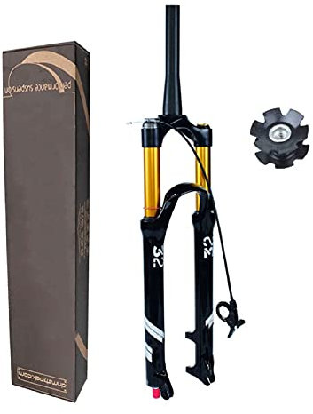 Zugstufeneinstellung Fahrrad Gabel MTB,26 27,5 29 Zoll MTB Luft-Federgabel Scheibenbremse 9mm Achse 1-1/2 (Color : Travel 140mm, Size : 26inch)