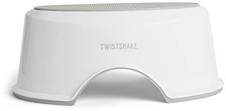 Twistshake Baby Tritthocker | Rutschfester Baby-Badehocker | Leichter Hocker für das Töpfchentraining | Kompakt – Reisefreundlich – Ergonomisches Design | Baby-Toilettensitz-Assistent | Weiß Grau