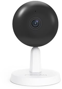 Foscam Caméra pour l'Intérieur IP X4 - WiFi, HD 4MP - Détection de Mouvement Intelligente - Compatible Alexa & Google Assistant - Vision Nocturne de 8m avec 9 LED Infrarouges - Blanc