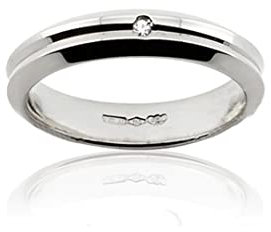 gioiellitaly Fedina Fascetta Anello uomo Donna Argento con Brillantino (27)