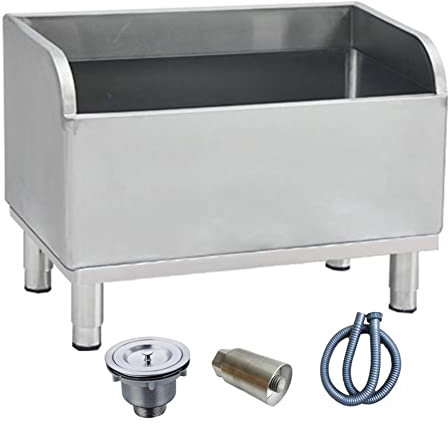 Fregadero Para Fregona - Fregadero De Acero Inoxidable Para Fregona De Suelo - Fregadero Lavadero Para Restaurante - Fácil Eliminación Del Agua - Con Patas Niveladoras Ajustables (Color : Silver, Ta