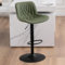 YOUTASTE Barhocker Höhenverstellbar mit PU-Bezug, Drehbare Küchenhocker mit Lehne und Fußstütze, Moderner Bar Stool für Bar, Theke und Küche, Olivgrün