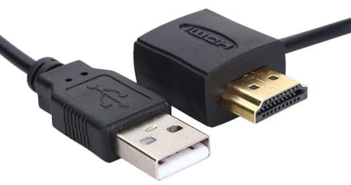 Agatige Câble D'extension HDMI, Adaptateur Mâle vers Femelle Connecteur Adaptateur HDMI 50 Cm USB 2.0 Chargeur Câble d'alimentation Câble HDMI pour Clé TV DVD HDTV LCD HD TV