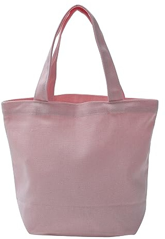 PATIKIL Tela Tote, Mini Borsa con Maniglia Piccola Riutilizzabile per Shopping, Regalo di Compleanno per Donne e Amici, Rosa