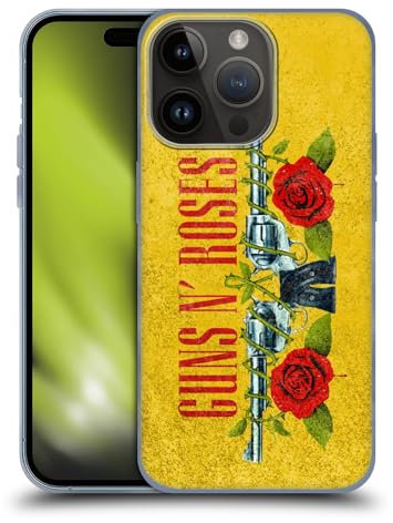 Head Case Designs Offizielle Guns N' Roses Pistolen Vintage Soft Gel Handyhülle Hülle kompatibel mit Apple iPhone 15 Pro