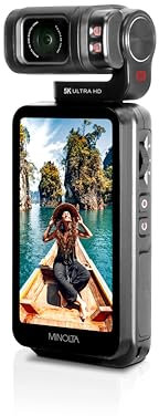 Minolta MN5KGP1 20MP 5K Ultra HD Wi-Fi Handheld Pocket Camcorder with Motorized Tilting Lens Head