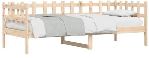 vidaXL Tagesbett, Schlafsofa mit Stauraum, Bettsofa Gästebett mit Lattenrost, Sofa Bett Ausziehbett für Schlafzimmer Wohnzimmer, 90x190cm Massivholz Kiefer