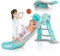 GOPLUS 3 en 1 Toboggan Enfant Plaible avec Panier de Basket et Échelle Escalade pour Enfants 1,5 Ans+ Charge 20KG, Convient à Maternelle, Chambre d’Enfant (147x81x75CM, Bleu)