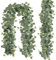 N&T NIETING Künstliche Eukalyptusblätter Girlande, 2 Stück Greenery Reben Girlande mit weißen Blumen, 6Ft hängende Ivy Girlande für Hochzeit Bogen Hintergrund Home Table Indoor Outdoor Decor