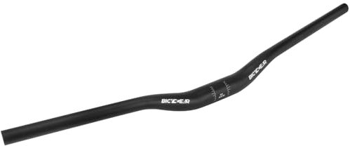 BICYCGEAR 35 Fahrradlenker, 720 mm, 30 mm Rise Fahrradlenker, 9° Backsweep 5° Upsweep Riser, Lenker für Mountainbike, MTB, Dirt-Rad, E-Bike, sandgestrahlt, Aluminiumlegierung, konifiziert