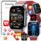 Fohatu Neu 𝐁𝐥𝐮𝐭𝐳𝐮𝐜𝐤𝐞𝐫 Smartwatch Herren 𝐃𝐢𝐚𝐛𝐞𝐭𝐞𝐬 ECG Smartwatch Mit Telefonfunktion,ECG Bludruck 𝐛𝐥𝐮𝐭𝐟𝐞𝐭𝐭𝐞 Harnsäure,Fitness Tracker Bluetooth Anrufen, Rot
