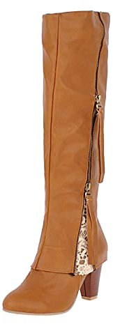 WKAYsIV Cowboy-Stivali-Polpaccio-Grosso-Coscia Donna Stivali a metà Polpaccio da Cerniera Scarpe Corte Caviglia Casual Comoda Zipper Anfibi Stivali Stivali Donna metà Polpaccio 40 41.99