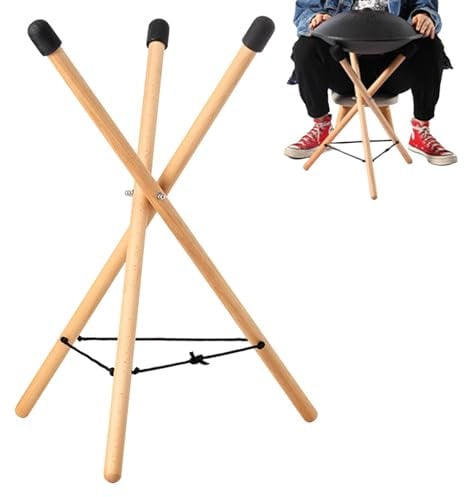 Handpan Trépied – Support de tambour à langue en acier solide Structure trépied solide, antidérapant, portable et réglable pour tambour à langue en acier