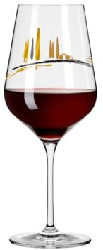 RITZENHOFF 3001011 Bicchiere da vino rosso 500 ml – Serie Cuore cristallo n. 11 – Vetro con motivo Toscana in oro rosa – Made in Germany